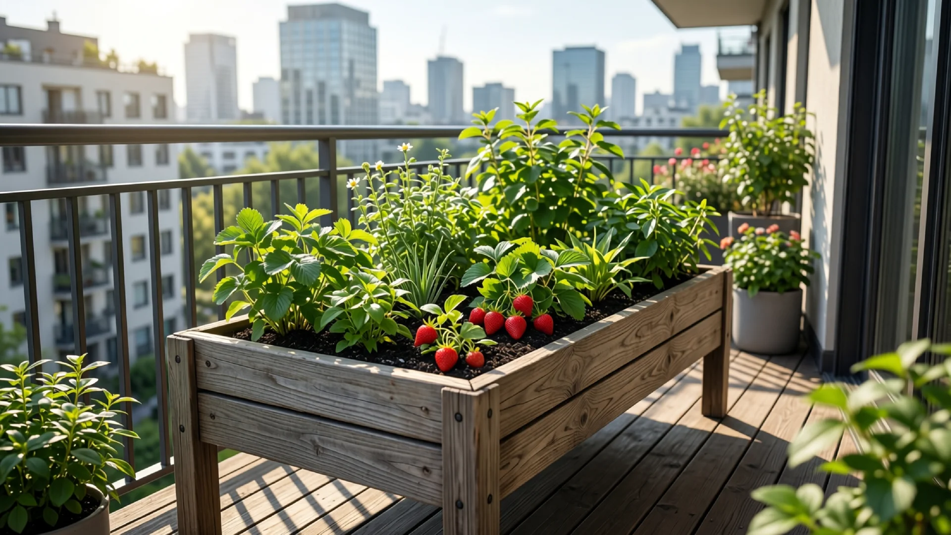 Mini-Hochbeet für Balkon im Garten
