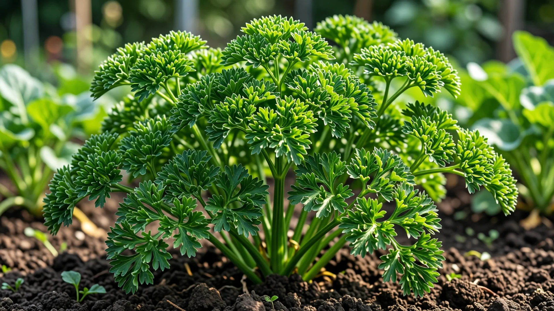 Petersilie im Garten
