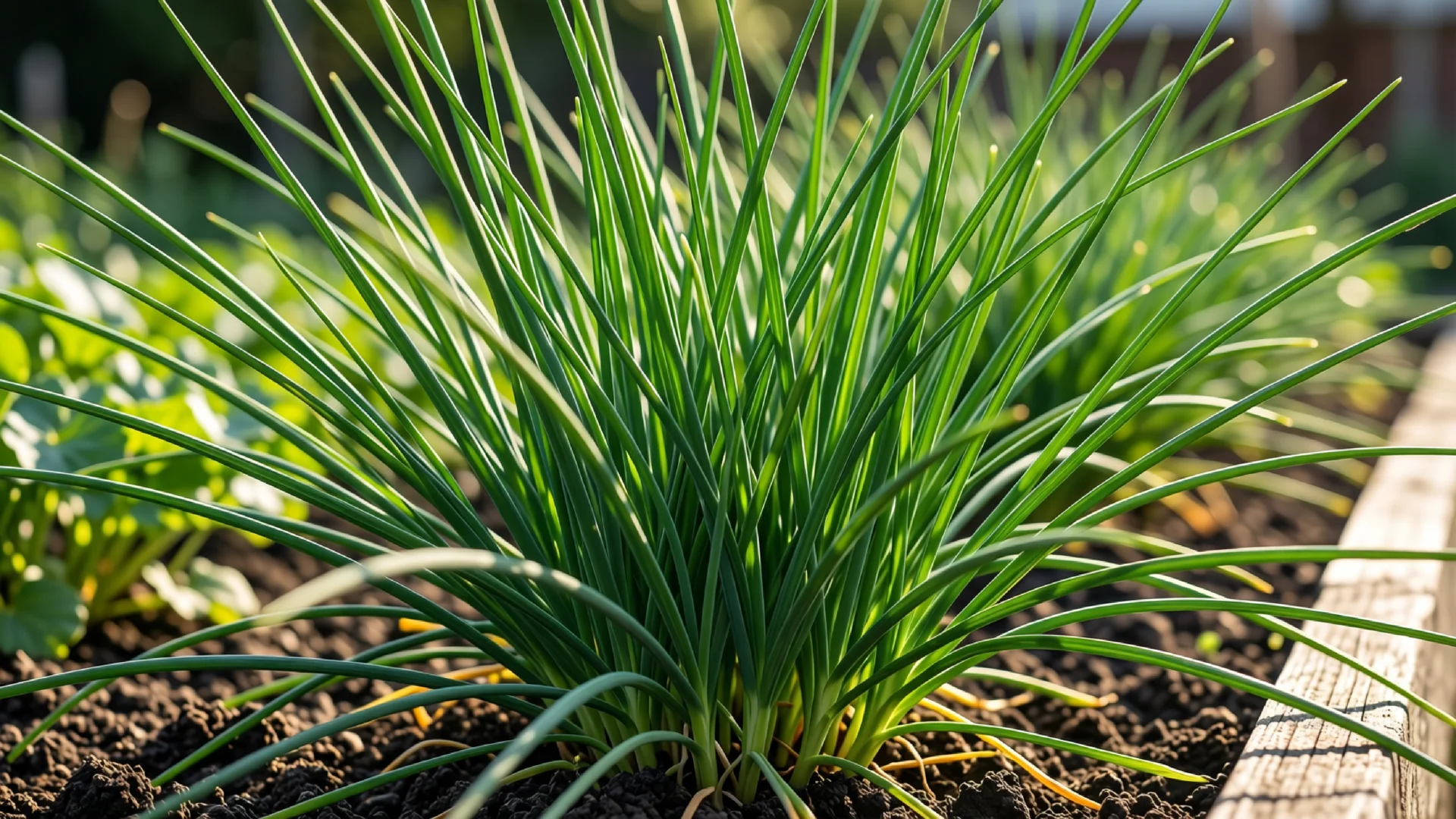 Schnittlauch im Garten