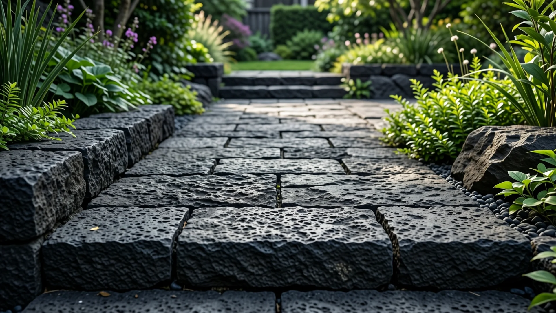 Basalt im Garten