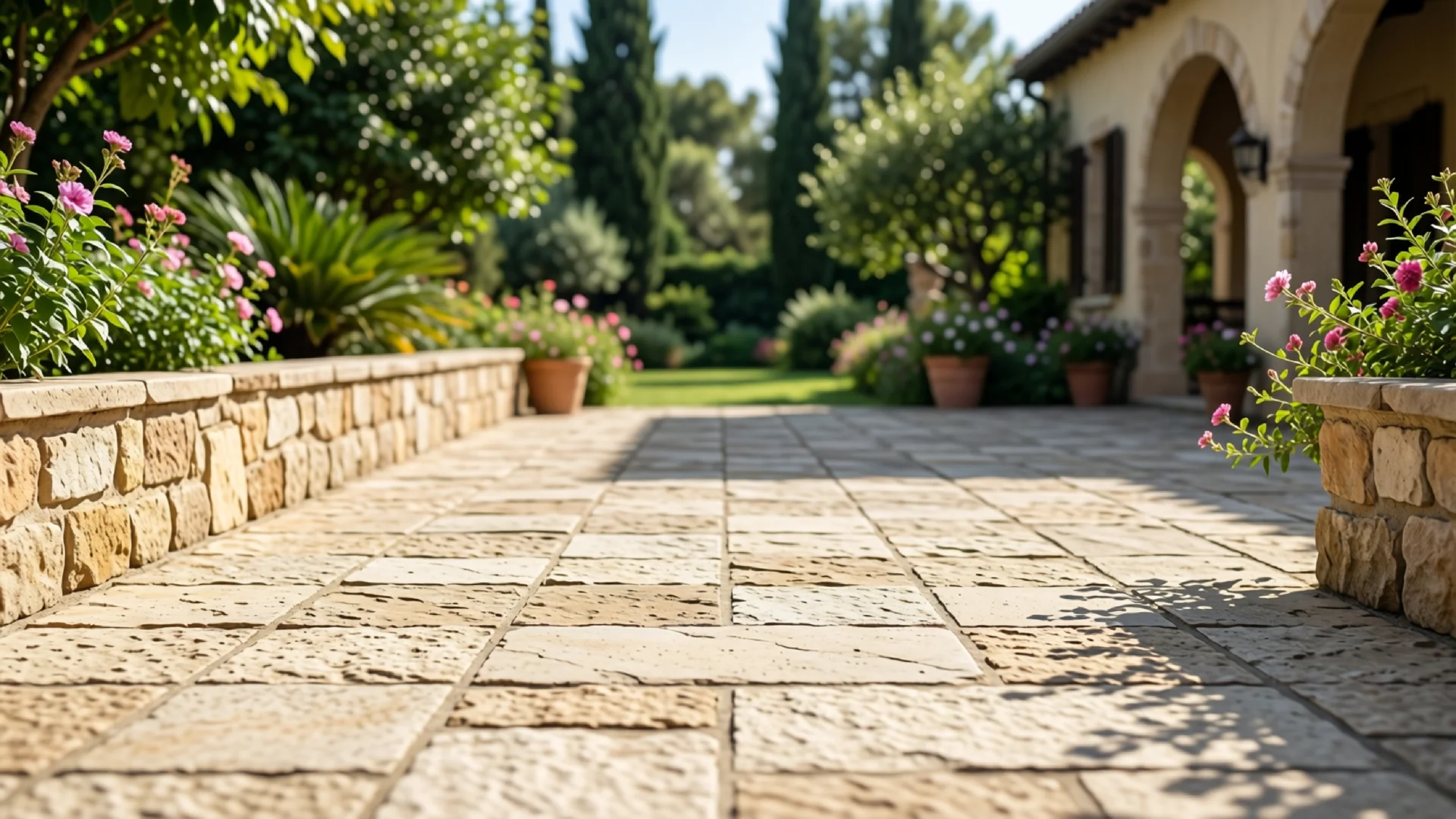Travertin im Garten