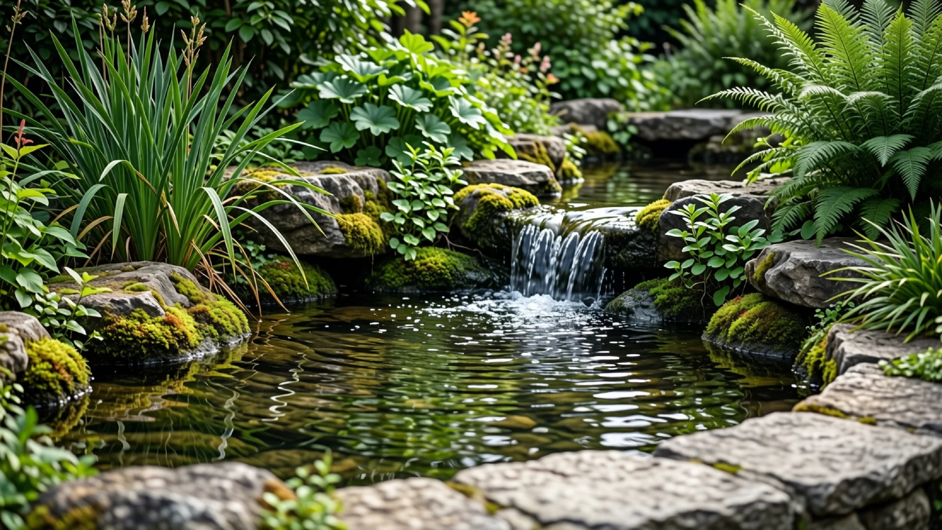 Garten-Wasserfall im Garten