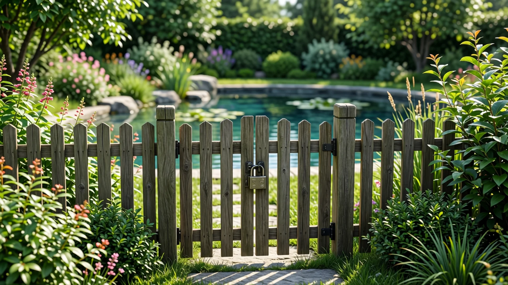 Kindersicherer Gartenteich im Garten