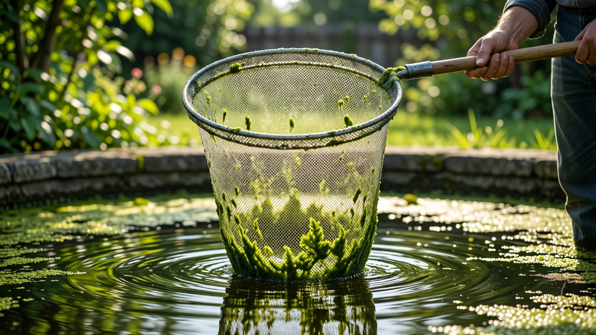 Algen im Teich bekämpfen im Garten